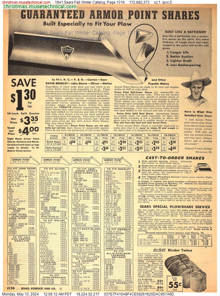 1941 Sears Fall Winter Catalog, Page 1319