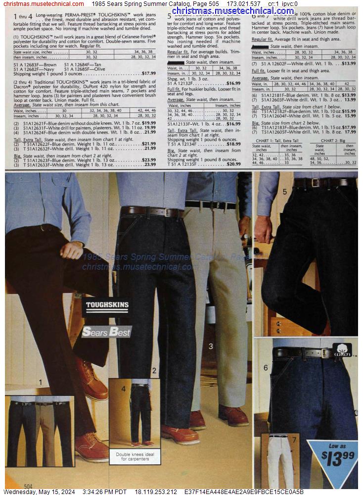 1985 Sears Spring Summer Catalog, Page 505