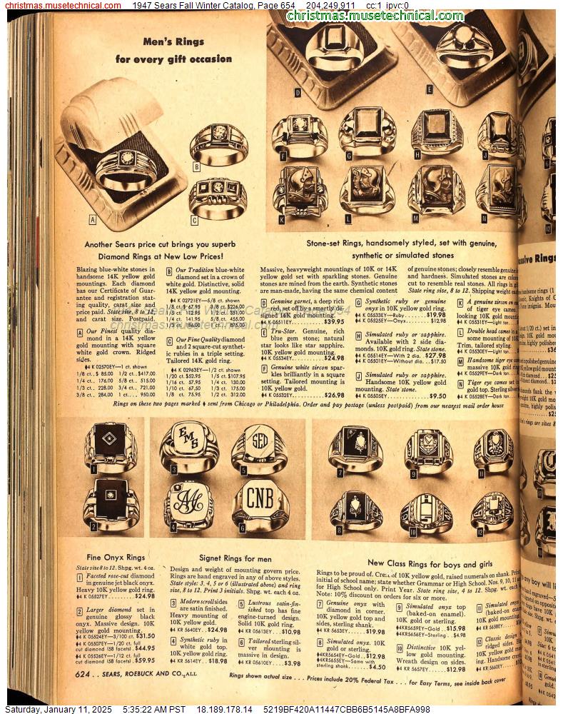 1947 Sears Fall Winter Catalog, Page 654