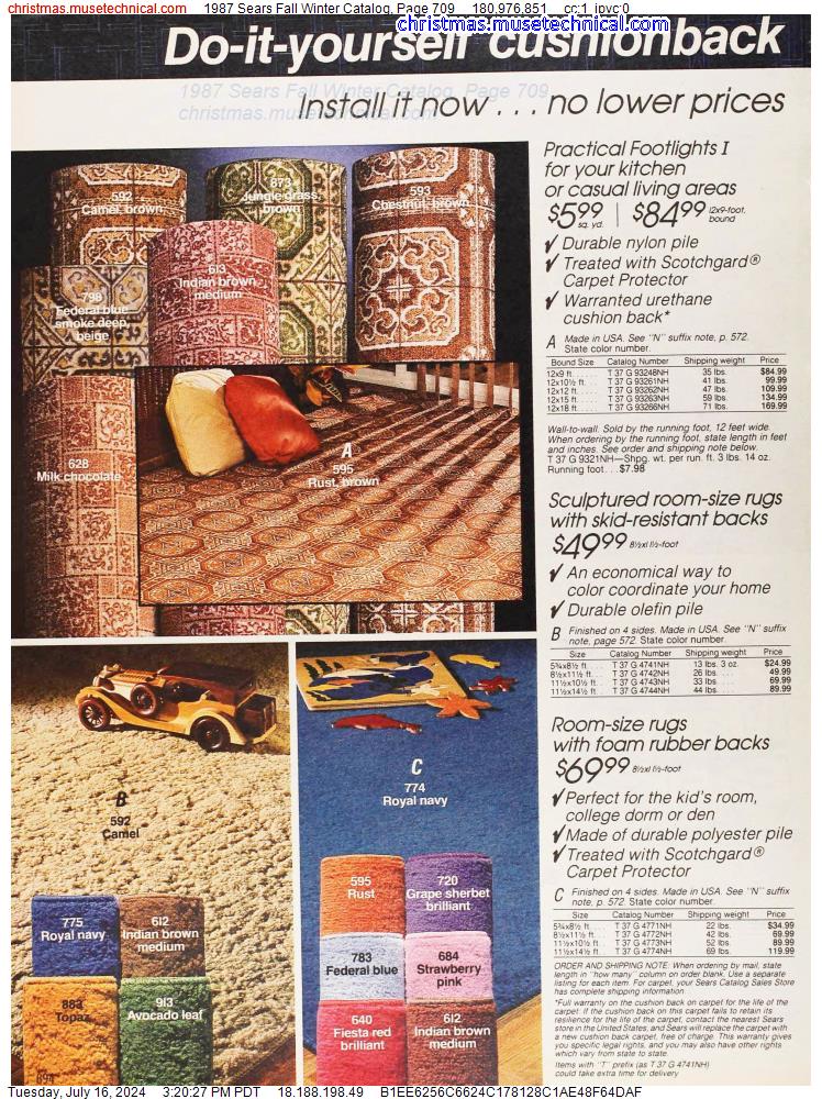1987 Sears Fall Winter Catalog, Page 709