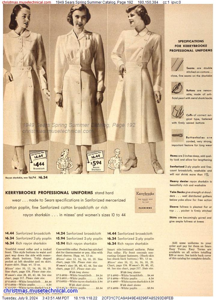 1949 Sears Spring Summer Catalog, Page 192