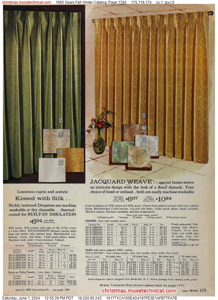 1965 Sears Fall Winter Catalog, Page 1780