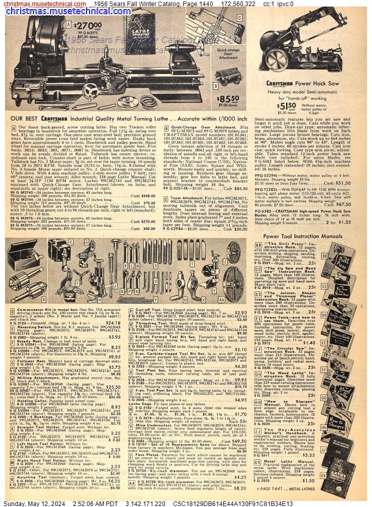 1956 Sears Fall Winter Catalog, Page 1440