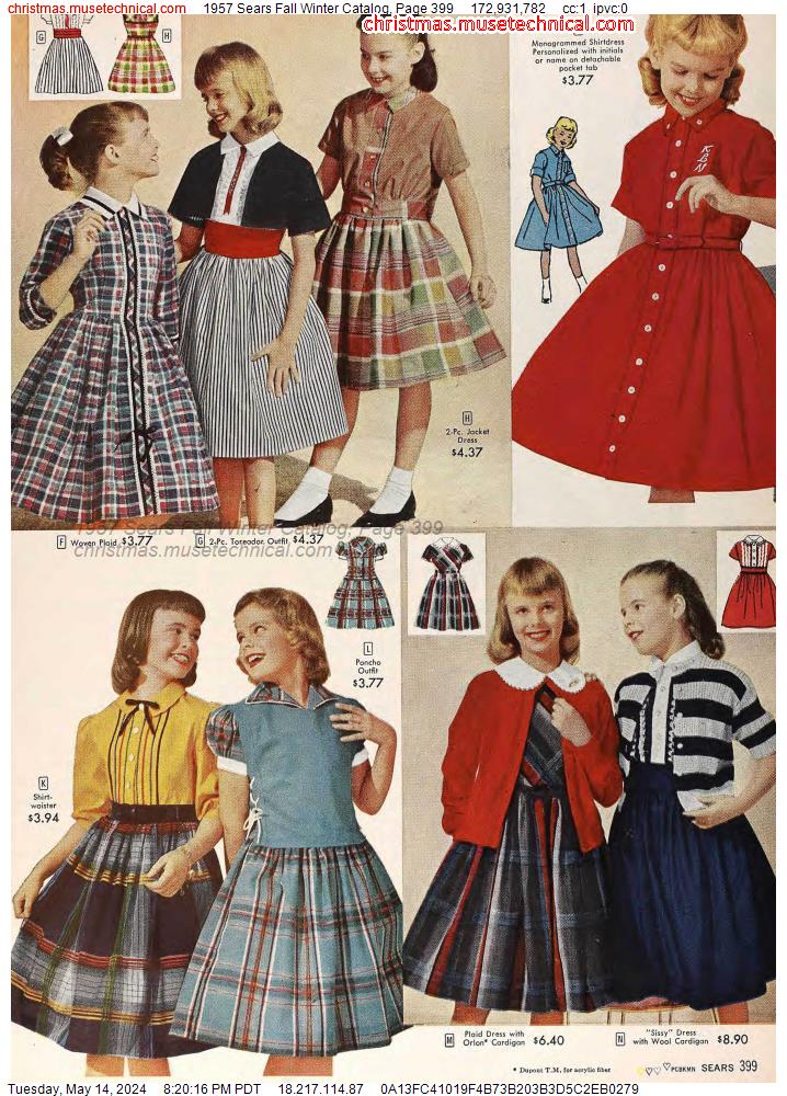 1957 Sears Fall Winter Catalog, Page 399