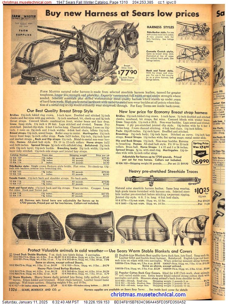 1947 Sears Fall Winter Catalog, Page 1310