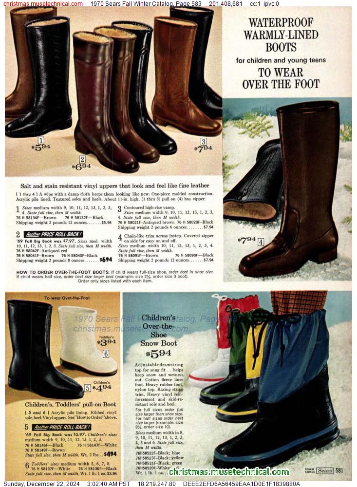 1970 Sears Fall Winter Catalog, Page 583