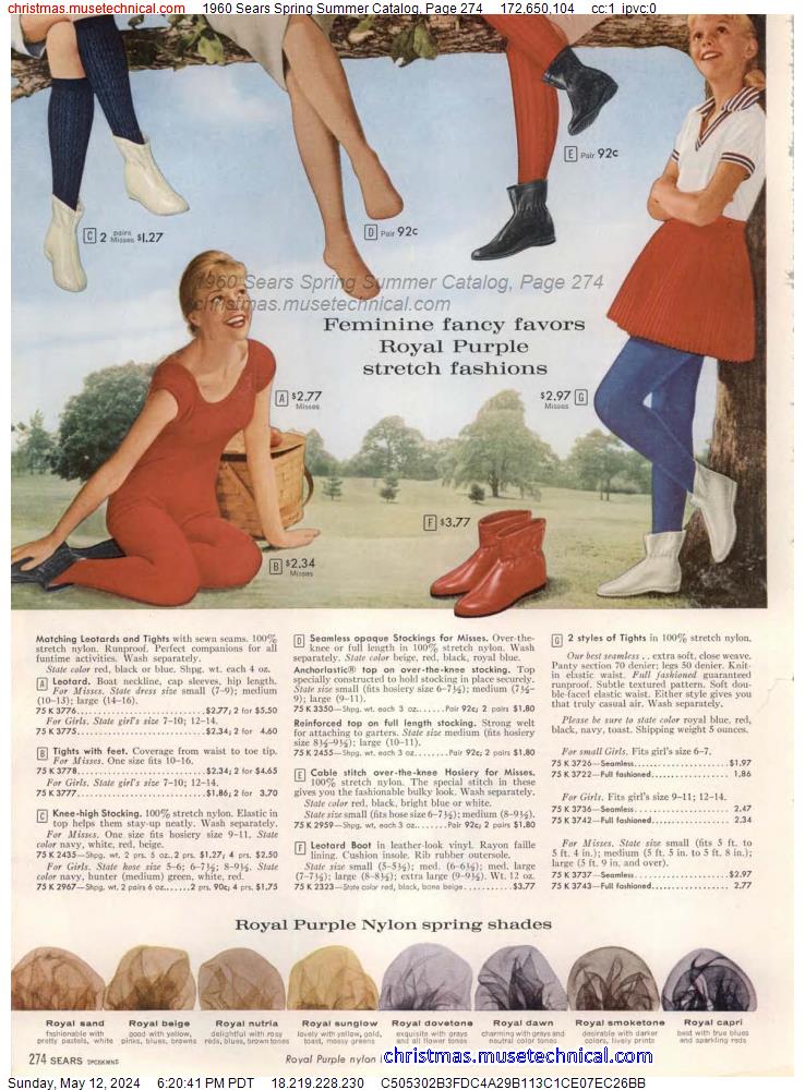 1960 Sears Spring Summer Catalog, Page 274