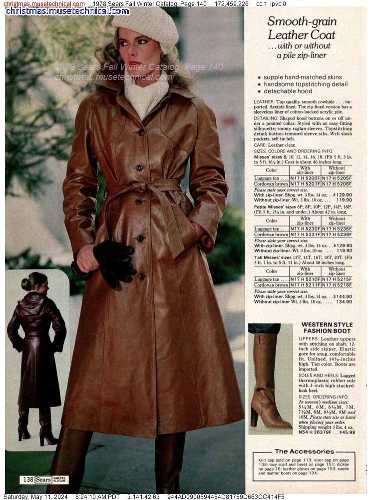 1978 Sears Fall Winter Catalog, Page 140