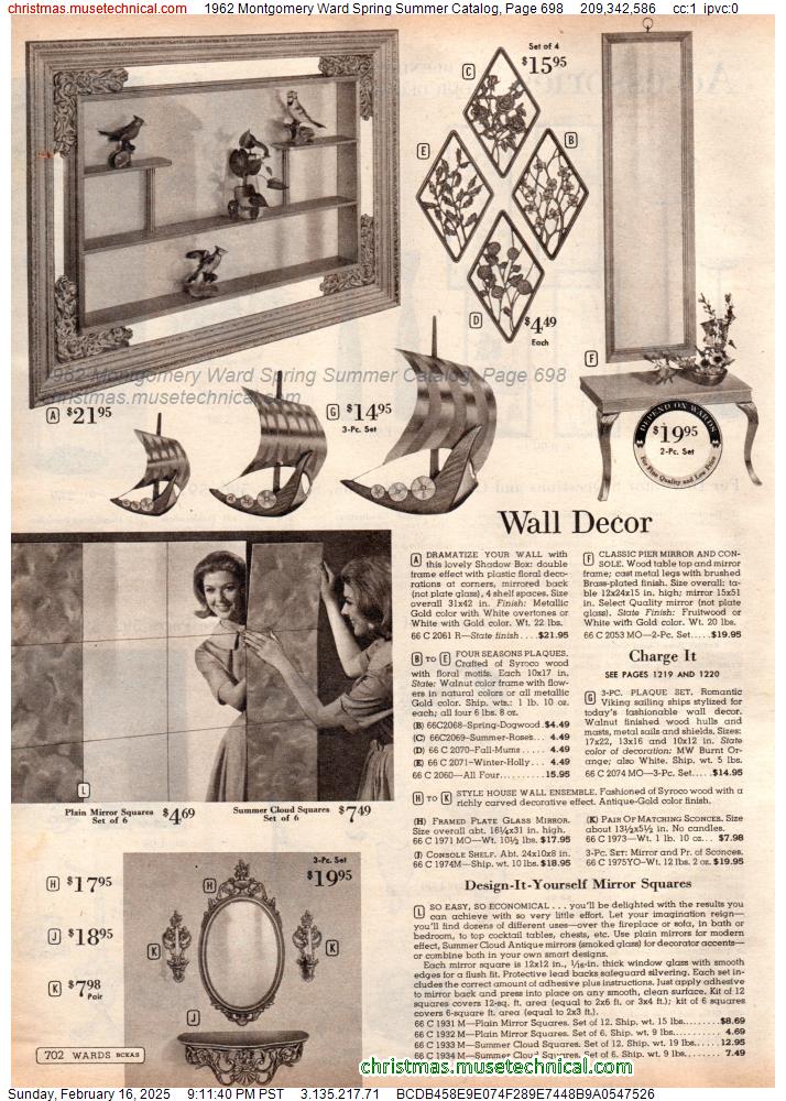 1962 Montgomery Ward Spring Summer Catalog, Page 698