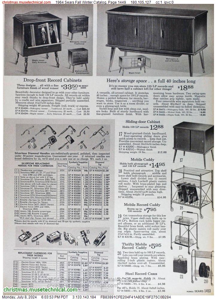 1964 Sears Fall Winter Catalog, Page 1449