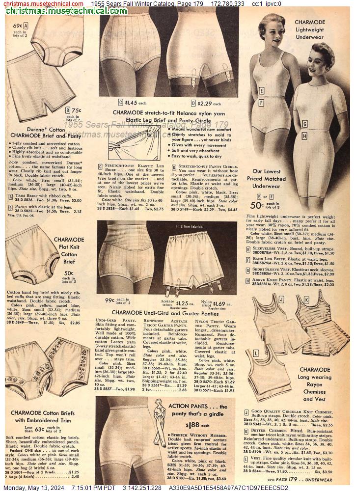 1955 Sears Fall Winter Catalog, Page 179