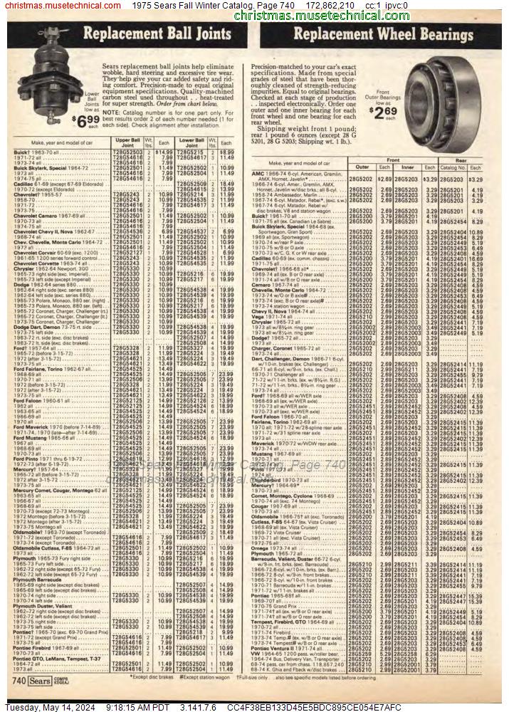 1975 Sears Fall Winter Catalog, Page 740