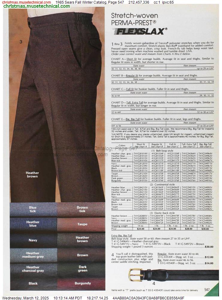 1985 Sears Fall Winter Catalog, Page 547