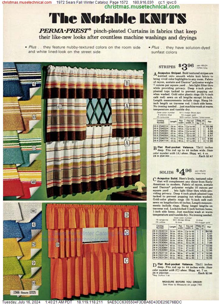 1972 Sears Fall Winter Catalog, Page 1572