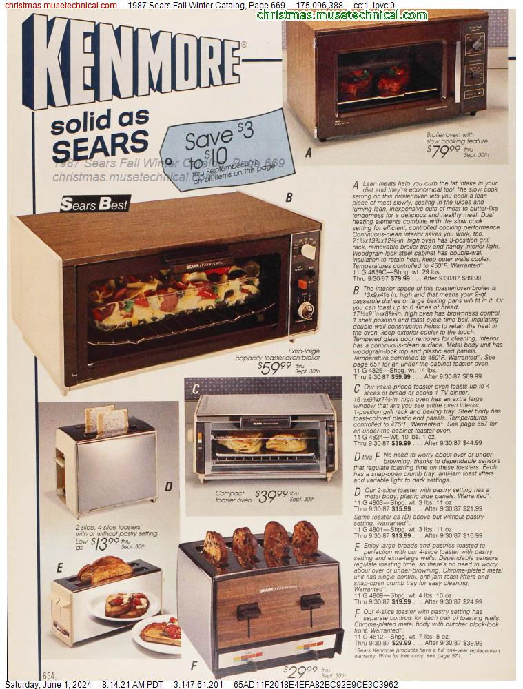 1987 Sears Fall Winter Catalog, Page 669