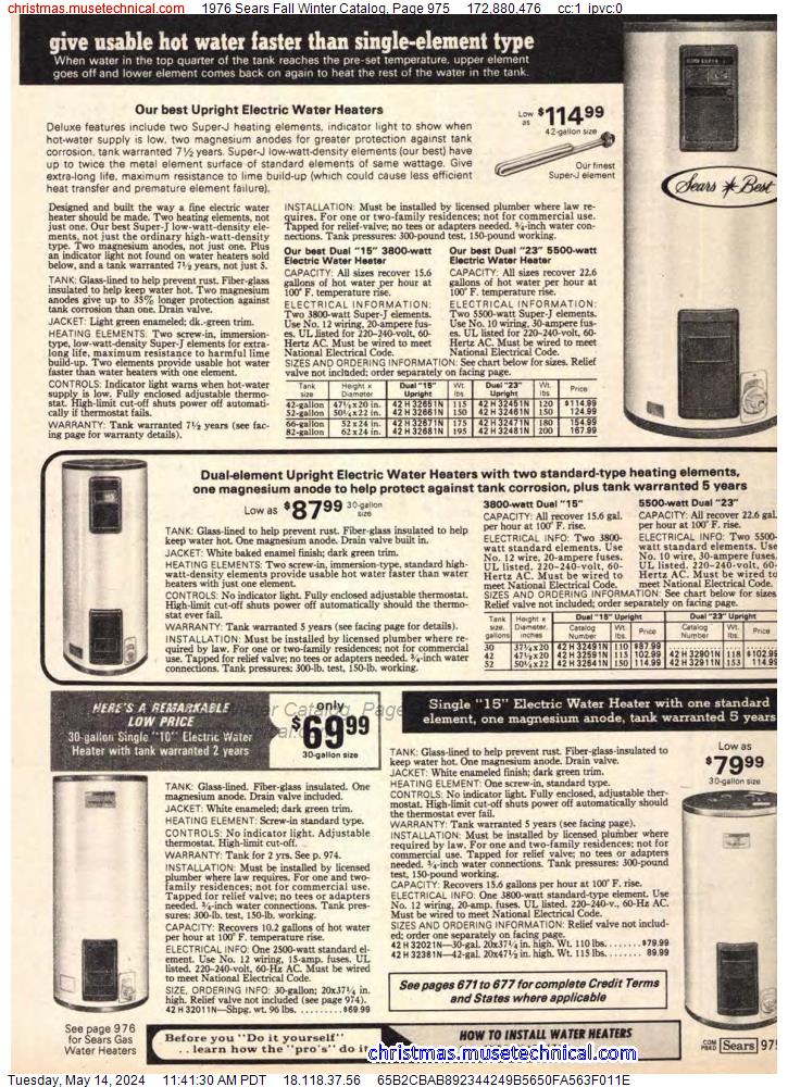 1976 Sears Fall Winter Catalog, Page 975