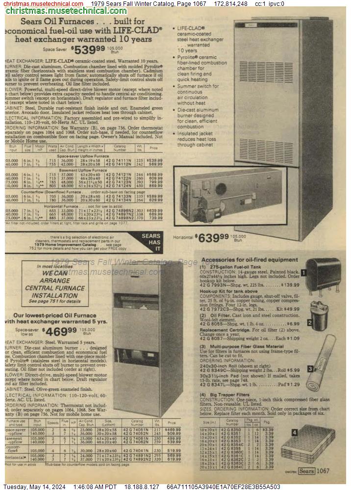 1979 Sears Fall Winter Catalog, Page 1067