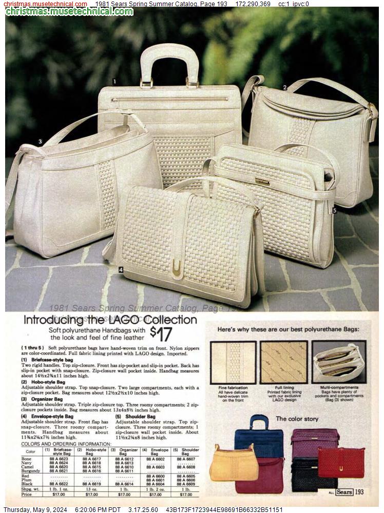 1981 Sears Spring Summer Catalog, Page 193