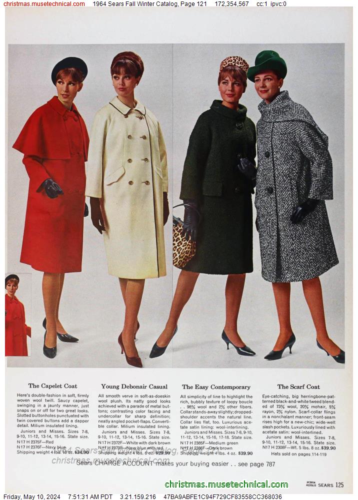 1964 Sears Fall Winter Catalog, Page 121