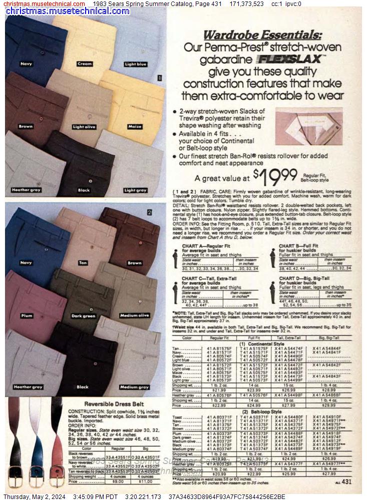 1983 Sears Spring Summer Catalog, Page 431