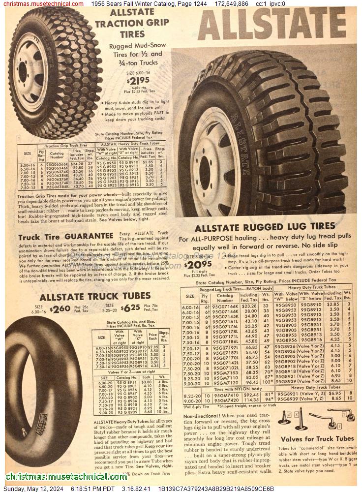 1956 Sears Fall Winter Catalog, Page 1244