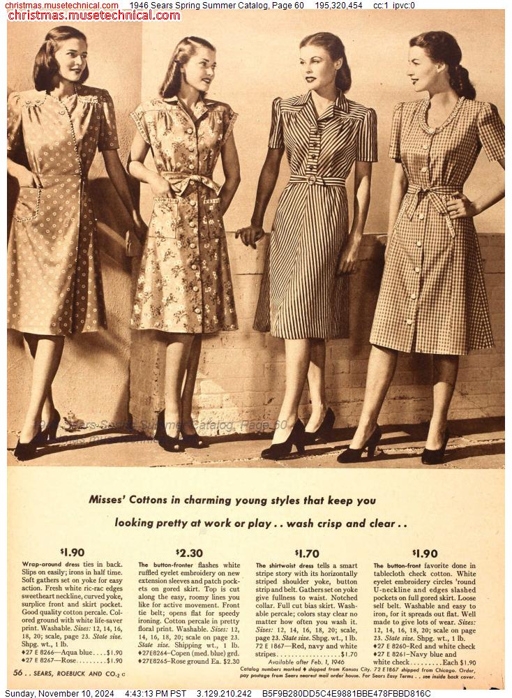 1946 Sears Spring Summer Catalog, Page 60