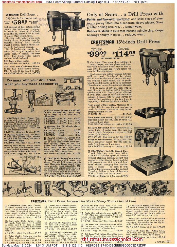 1964 Sears Spring Summer Catalog, Page 984