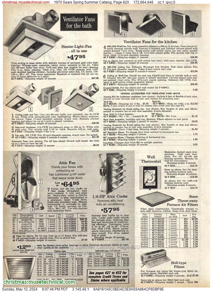 1970 Sears Spring Summer Catalog, Page 620