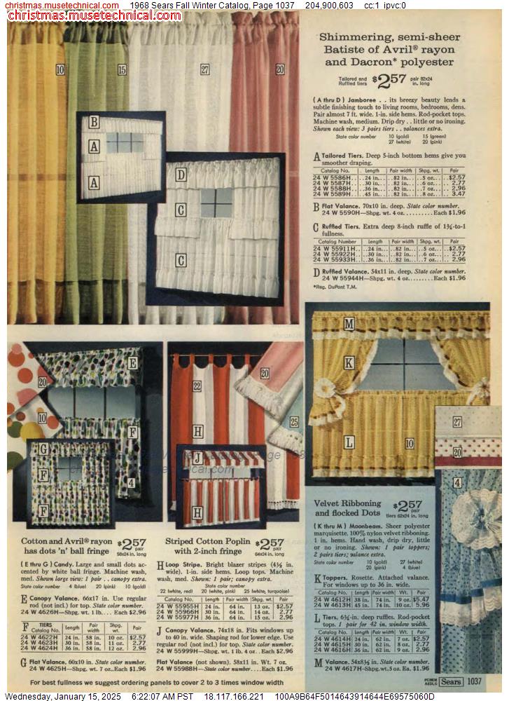 1968 Sears Fall Winter Catalog, Page 1037