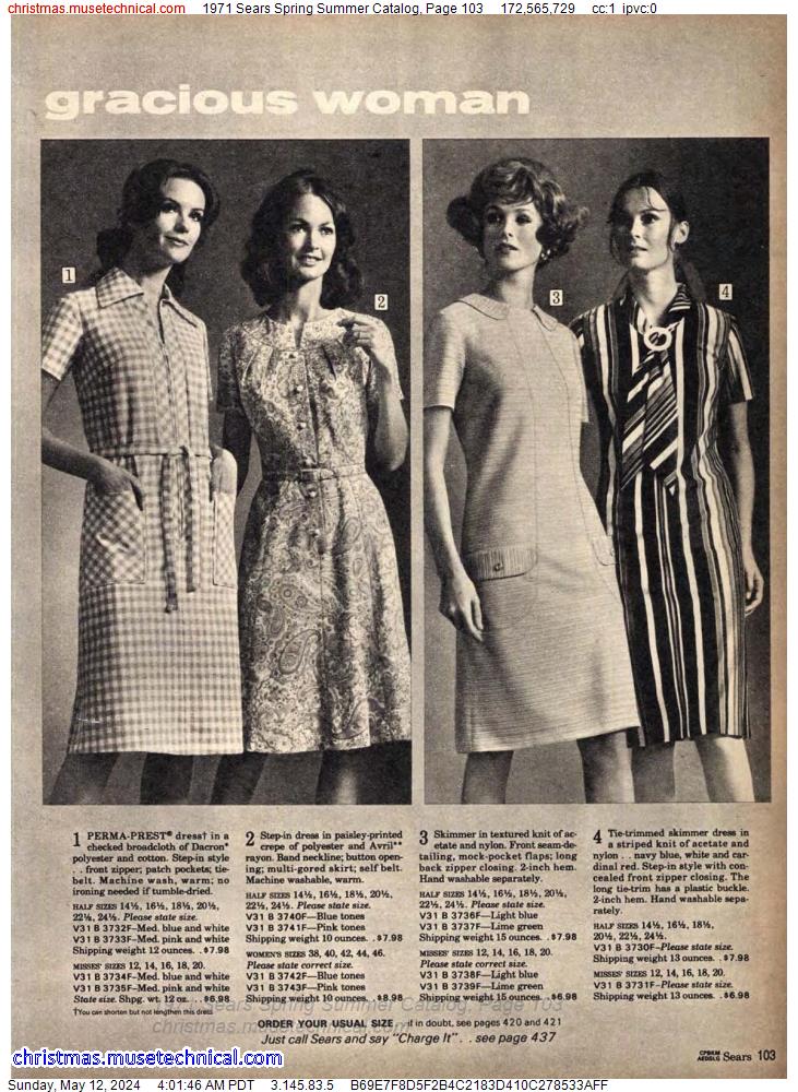 1971 Sears Spring Summer Catalog, Page 103