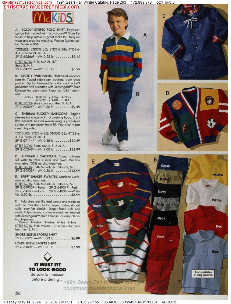 1991 Sears Fall Winter Catalog, Page 263