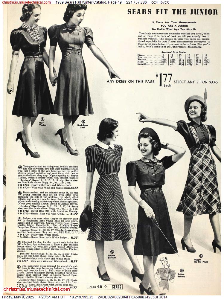 1939 Sears Fall Winter Catalog, Page 49