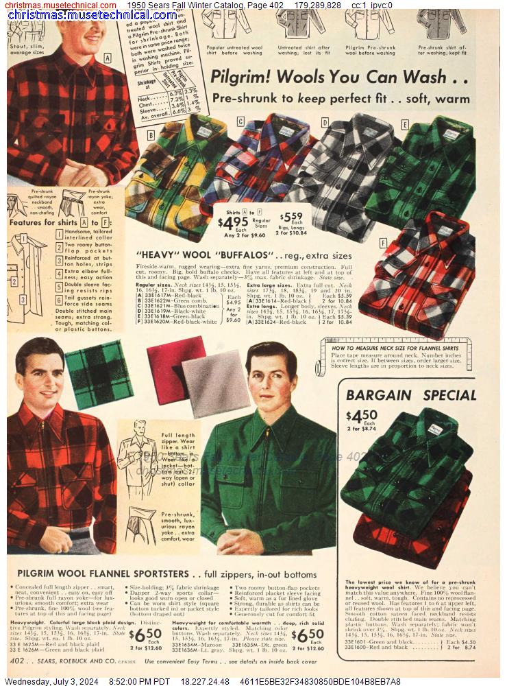 1950 Sears Fall Winter Catalog, Page 402
