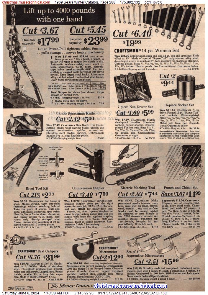 1969 Sears Winter Catalog, Page 288