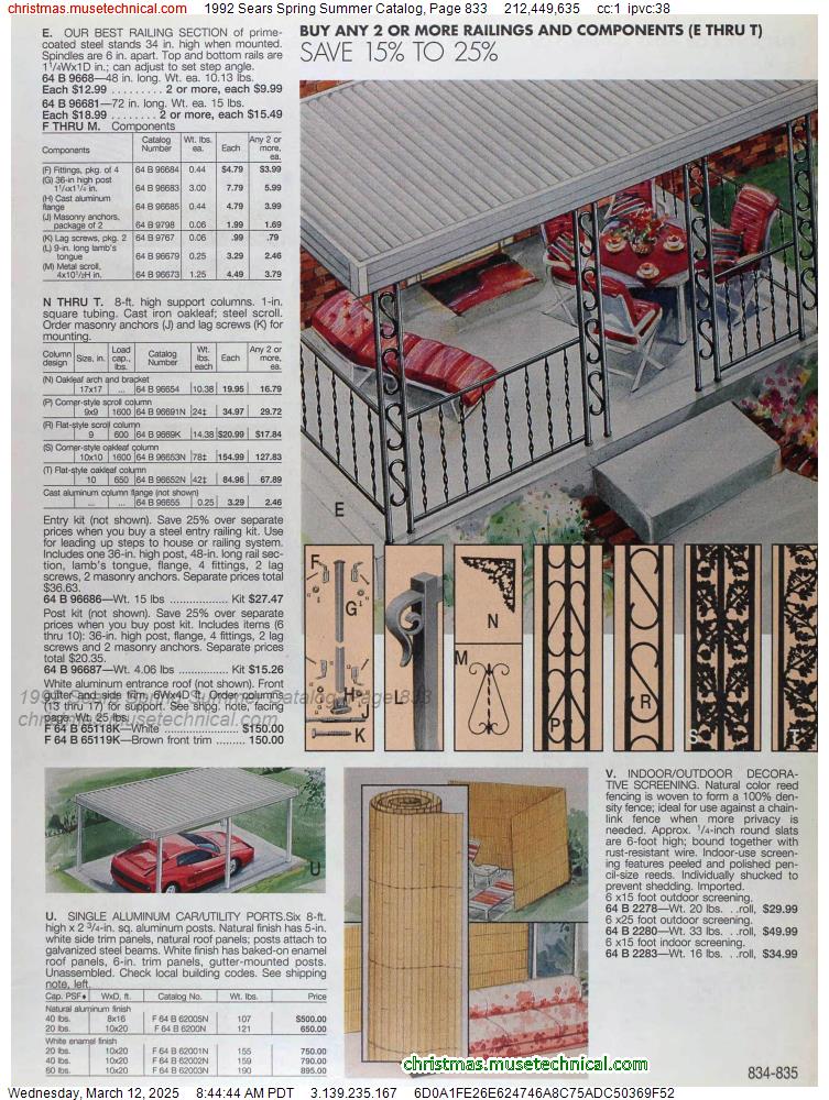 1992 Sears Spring Summer Catalog, Page 833