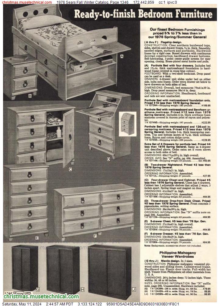 1976 Sears Fall Winter Catalog, Page 1346