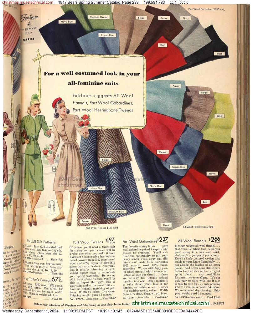 1947 Sears Spring Summer Catalog, Page 293