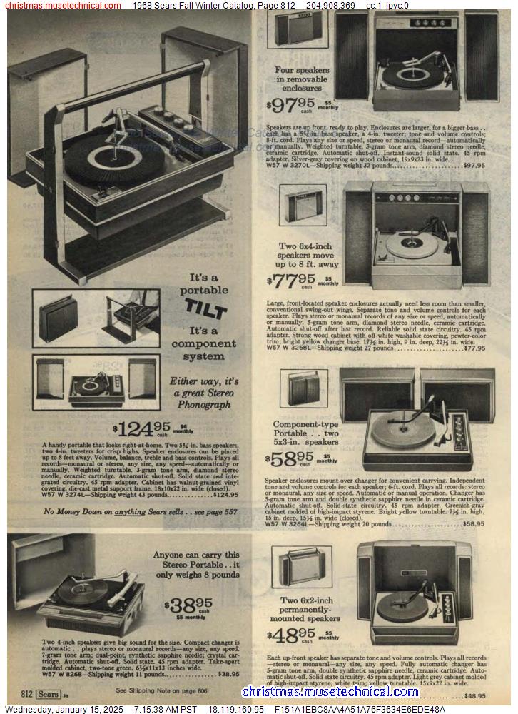 1968 Sears Fall Winter Catalog, Page 812