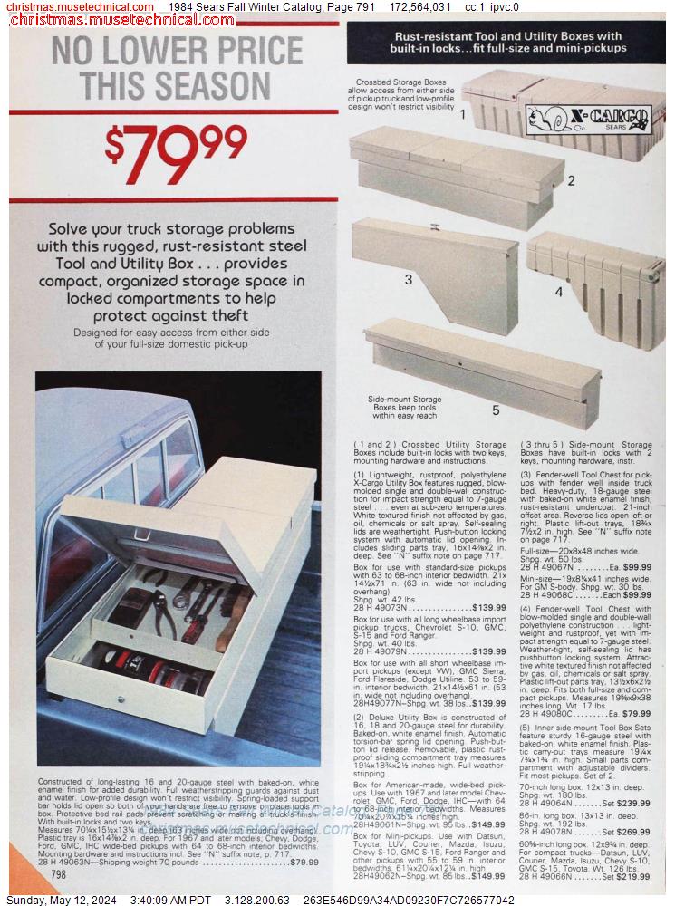 1984 Sears Fall Winter Catalog, Page 791