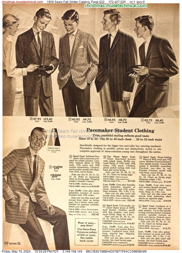 1958 Sears Fall Winter Catalog, Page 522