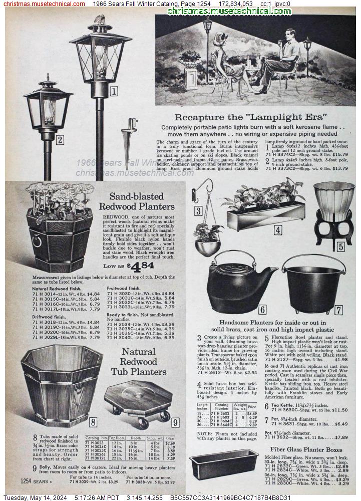 1966 Sears Fall Winter Catalog, Page 1254
