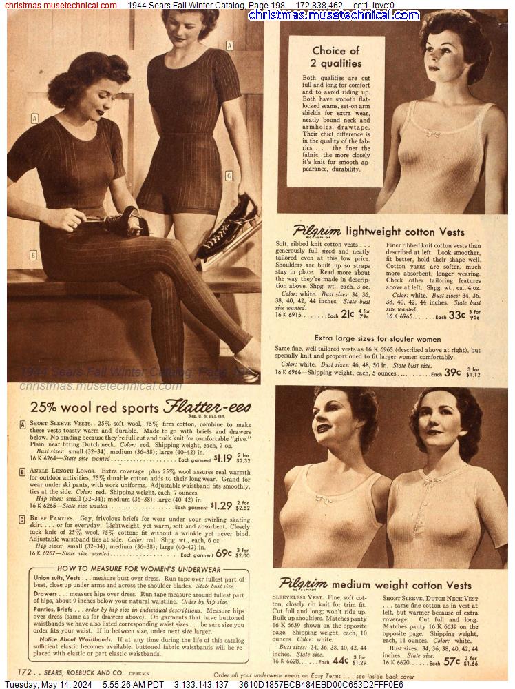 1944 Sears Fall Winter Catalog, Page 198