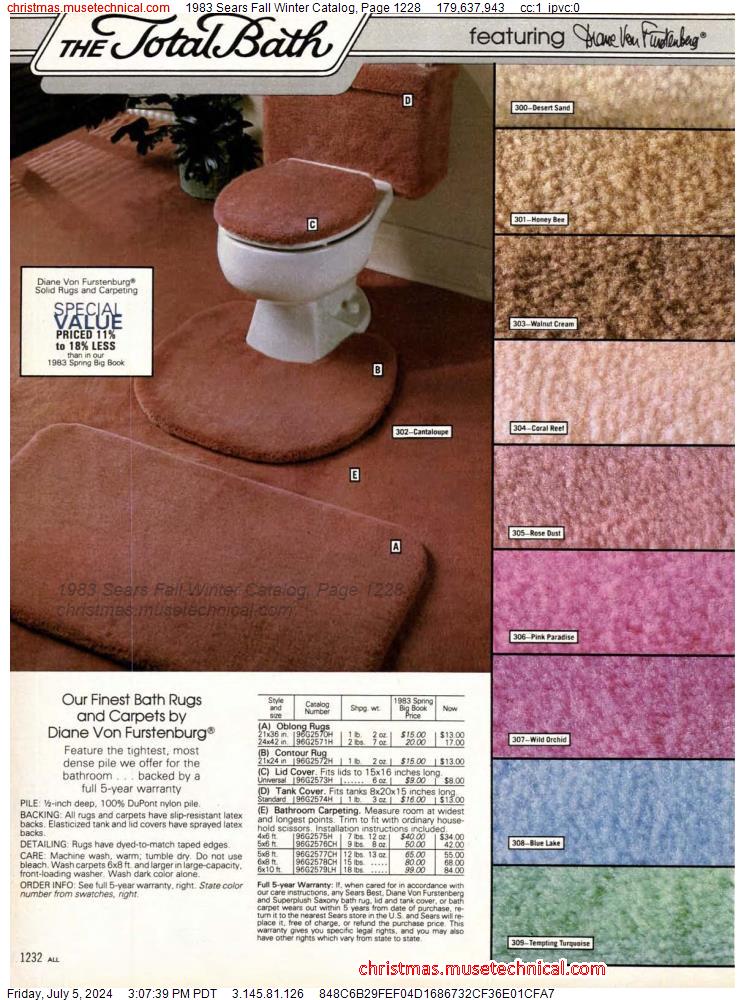 1983 Sears Fall Winter Catalog, Page 1228