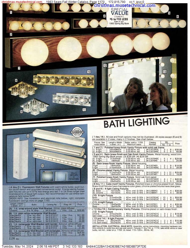 1983 Sears Fall Winter Catalog, Page 1170