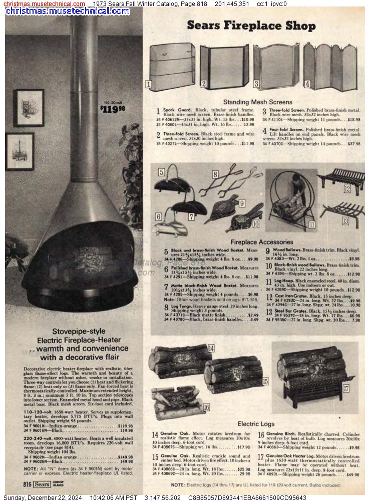 1973 Sears Fall Winter Catalog, Page 818