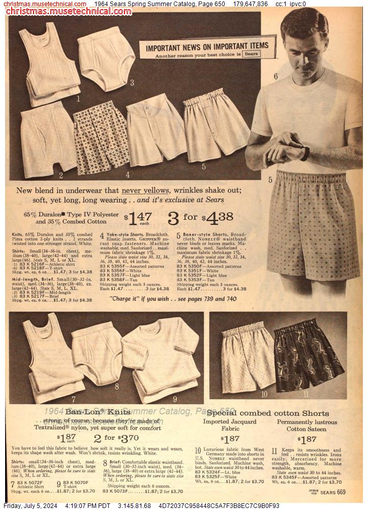 1964 Sears Spring Summer Catalog, Page 650