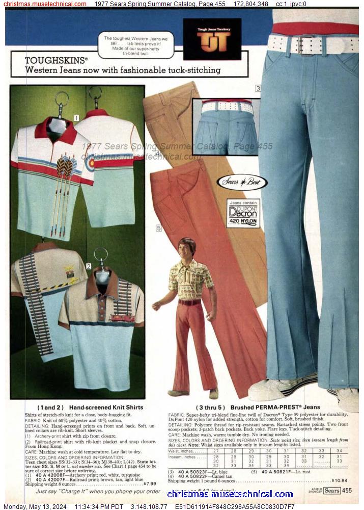 1977 Sears Spring Summer Catalog, Page 455
