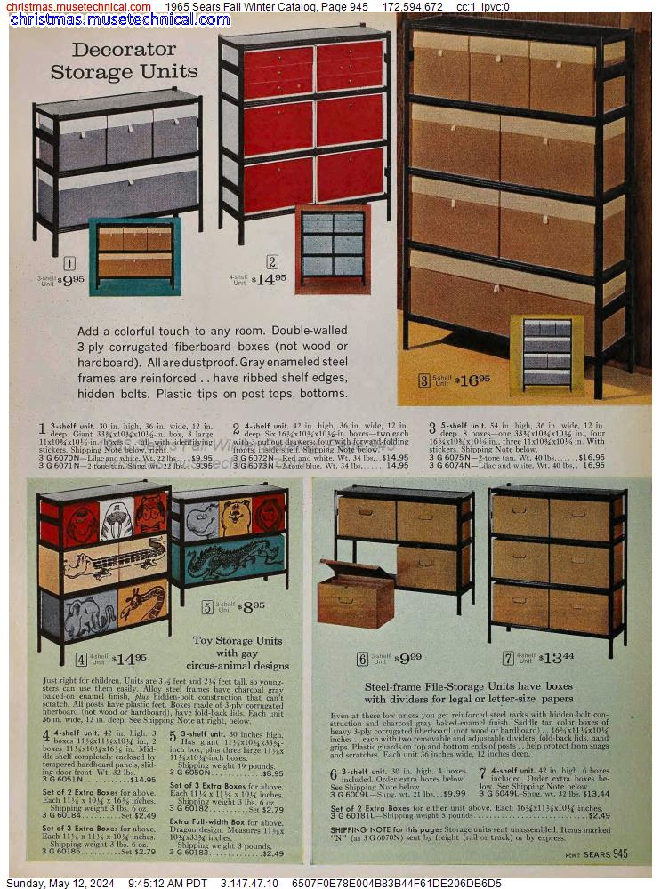 1965 Sears Fall Winter Catalog, Page 945