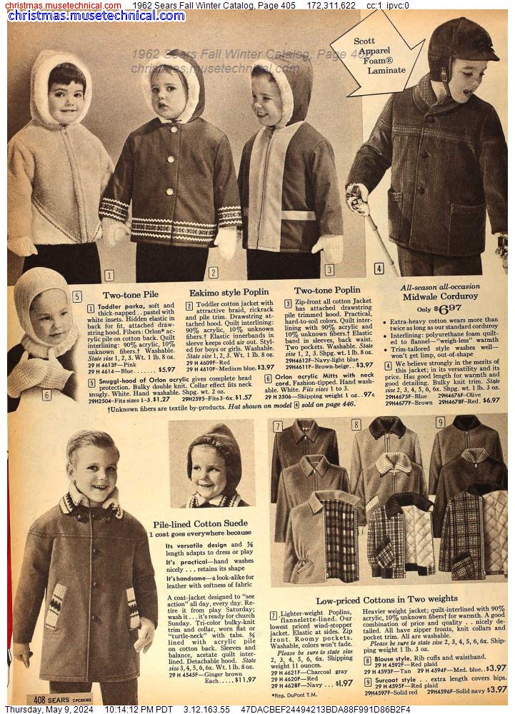 1962 Sears Fall Winter Catalog, Page 405