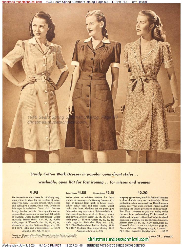 1946 Sears Spring Summer Catalog, Page 63